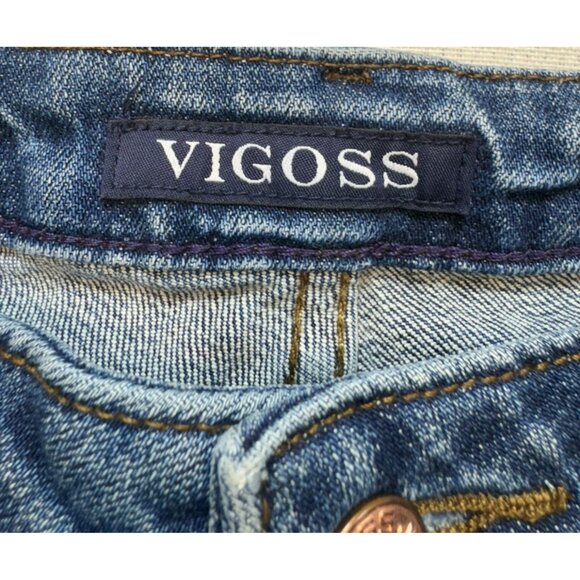 Vigoss The Chelsea Womens Skinny Distressed  Jeans Size 28x26 Blue Denim - Picture 2 of 11
